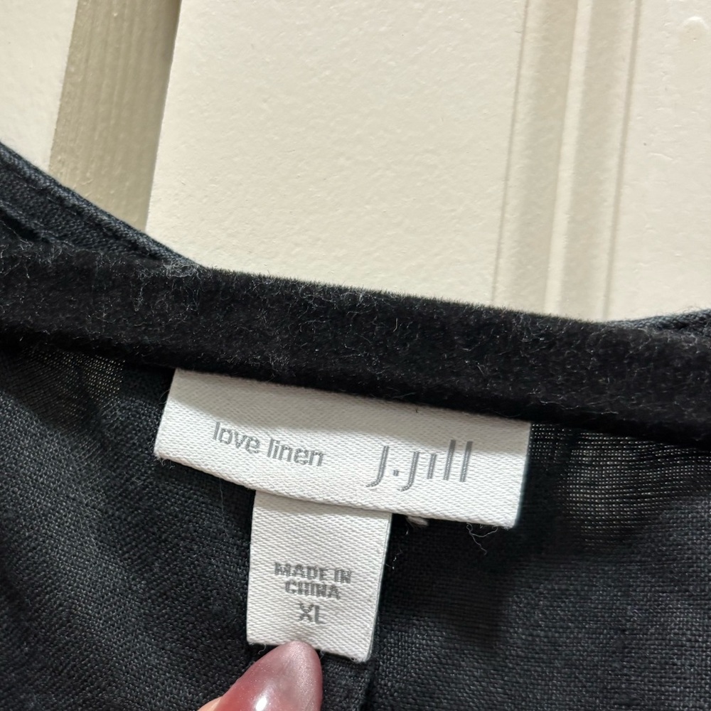 J. Jill Black Love Linen Pocketed Maxi Dress XL - Picture 2 of 8